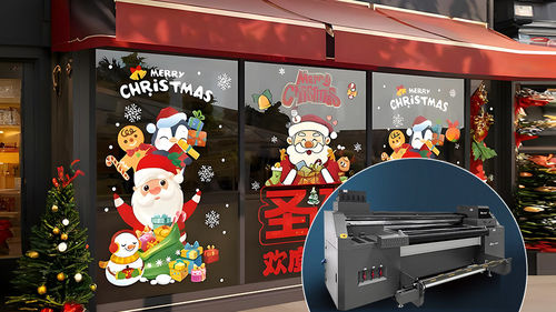 Solution d'impression d'autocollants en verre: Autocollants en verre à thème de Noël, transformez votre espace avec un éclat festif