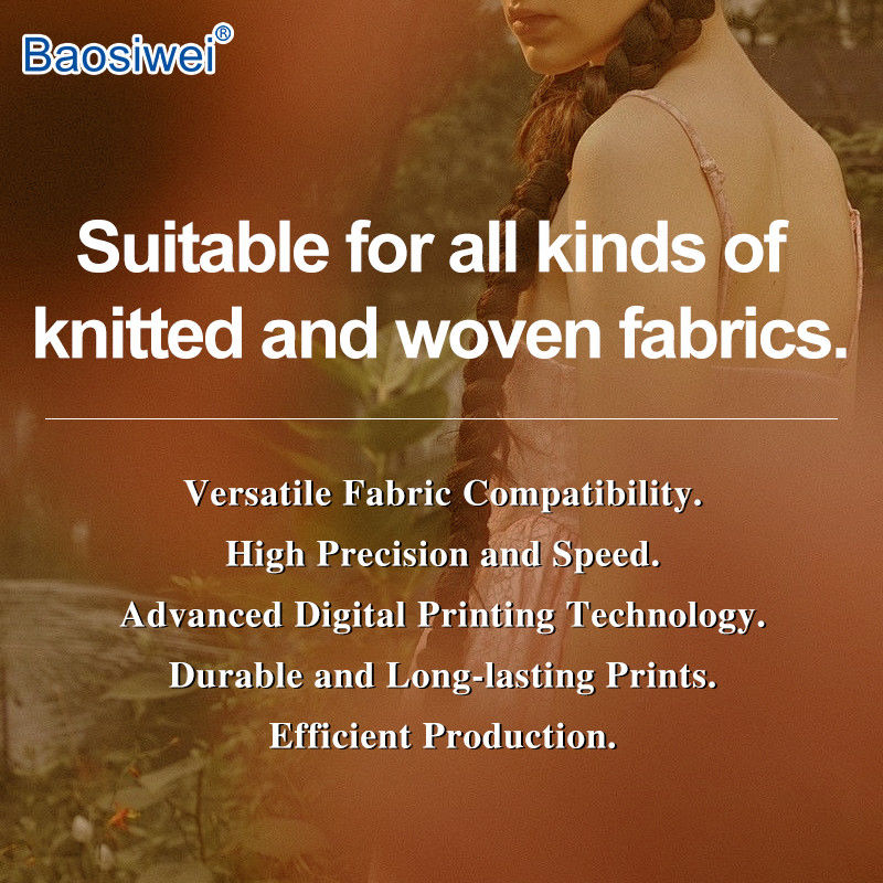 Machine d'impression numérique de tissus textiles Baosiwei, adaptée au coton, au polyester, à la soie, au nylon et à divers autres tissus